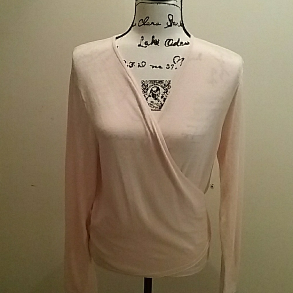 J Crew Pink Wrap Sweater